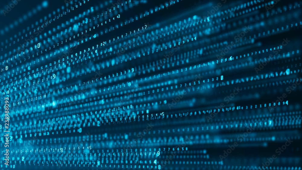 Aufkleber Binary code abstract technology background. Big data. Coding or hacker concept. Binary code. Computer techologies.
