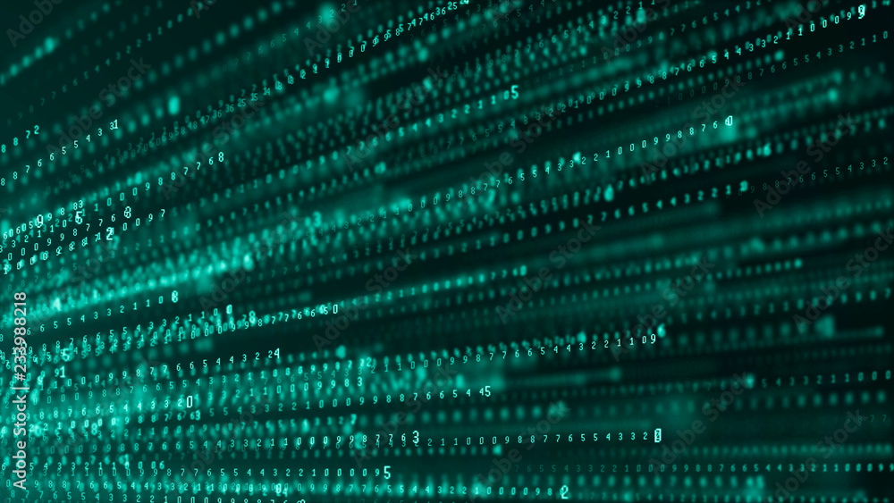 Aufkleber Binary code abstract technology background. Big data. Coding or hacker concept. Binary code. Computer techologies.