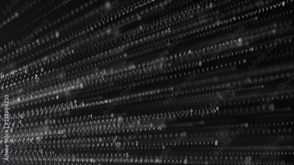 Fototapete Binary code abstract technology background. Big data. Coding or hacker concept. Binary code. Computer techologies.