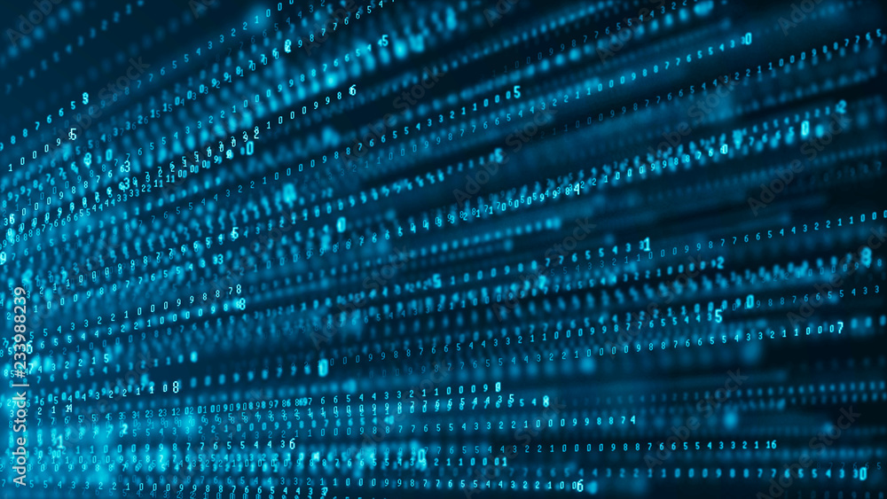 Poster Binary code abstract technology background. Big data. Coding or hacker concept. Binary code. Computer techologies.