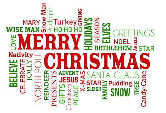 Merry Christmas Word Cloud Concept