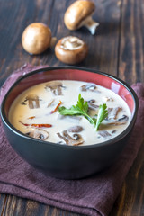 Bowl of thai tom kha soup