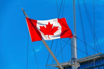Canadian Flag on Ship in Halifax