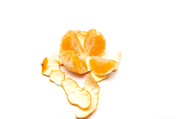 fresh tangerine on a white background.