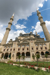 Outside view of Built by architect Mimar Sinan between 1569 and 1575 Selimiye Mosque  in city of Edirne,  East Thrace, Turkey