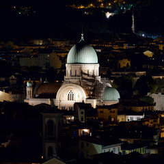 Fototapeta premium Florence, Italy, Night view of the Synagogue`