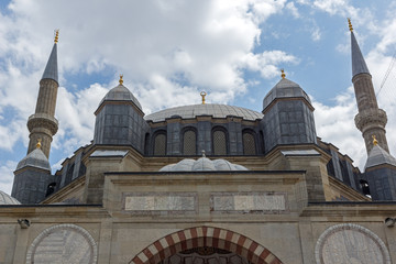 Outside view of Built by architect Mimar Sinan between 1569 and 1575 Selimiye Mosque  in city of Edirne,  East Thrace, Turkey