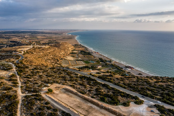 View of The stadium of Kourion and surroundings. Episkopi, Limassol District, Cyprus