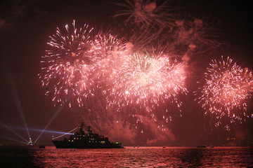 29 October celebrations at Bosphorus in Istanbul, Turkey.