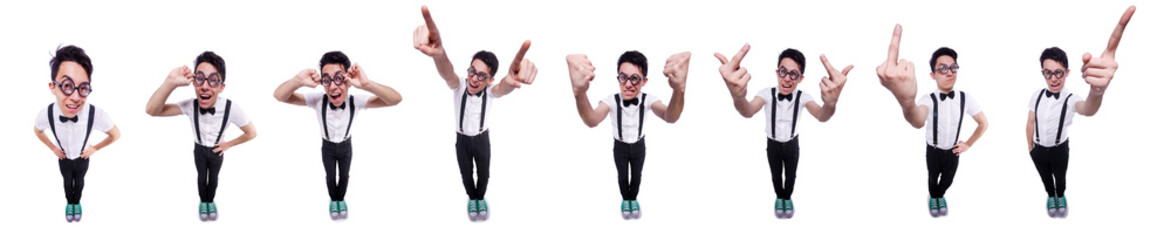Funny man isolated on the white