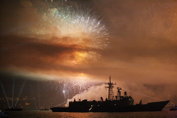 29 October celebrations at Bosphorus in Istanbul, Turkey.