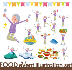 Obraz premium flat type grandma Sportswear_food festival