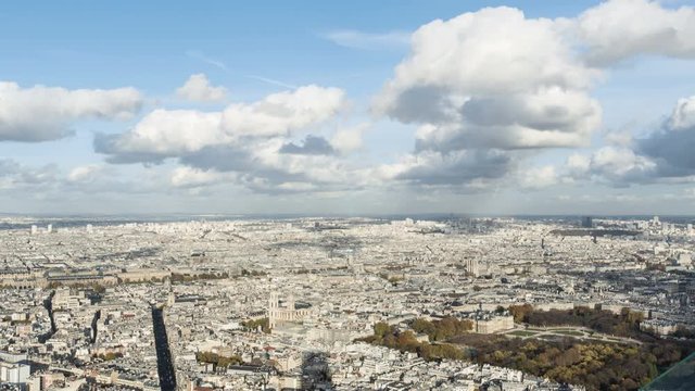 aerial view timelapse of Paris city