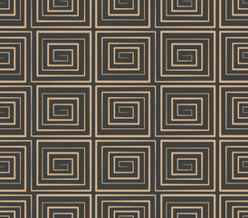 Vector damask seamless retro pattern background geometry spiral vortex cross frame line