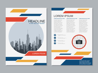 Modern professional business two-sided flyer vector design template 