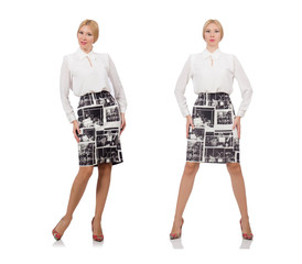 Pretty blond hair girl isolated on white