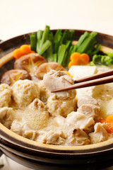 鶏の寄せ鍋　Japanese chicken hot pot