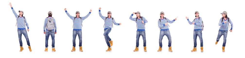 Young student isolated on the white background