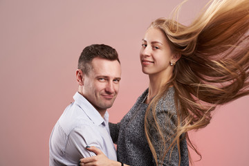 Smiling young man with woman