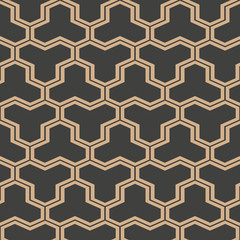 Vector damask seamless retro pattern background polygon geometry cross frame chain