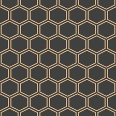 Vector damask seamless retro pattern background polygon geometry cross honeycomb frame chain