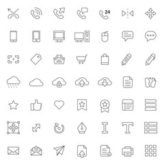big set of ui - ux icons vector design with simple outline and modern style, editable stroke