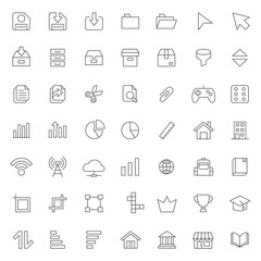 big set of ui - ux icons vector design with simple outline and modern style, editable stroke