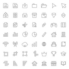 big set of ui - ux icons vector design with simple outline and modern style, editable stroke