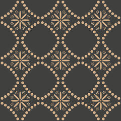 Vector damask seamless retro pattern background check curve dot cross frame line star flower
