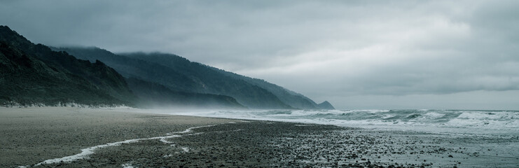 Moody sunset on the West Coast, New Zealand