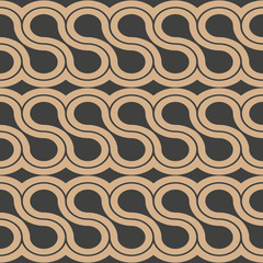 Vector damask seamless retro pattern background oriental round curve spiral frame chain line