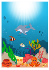 Beautiful Underwater World Cartoon