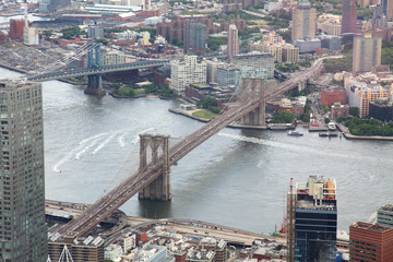 Obraz premium NEW YORK,USA- JUNE 18,2018:Aerial view of new york city from one world trade building