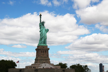 Fototapeta na wymiar New york ,USA-June 15 ,2018:People visit the Statue of liberty is famous in New York ,USA