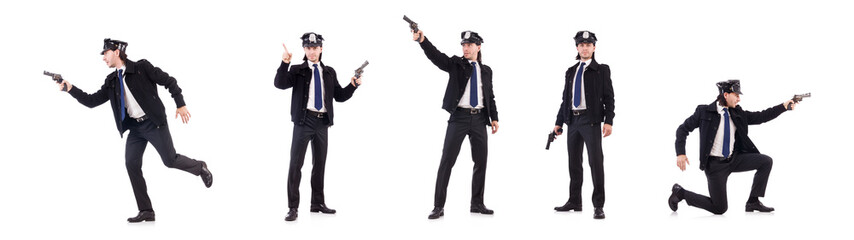 Obraz premium Police officer isolated on white