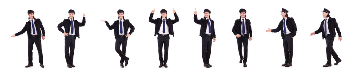 Funny pilot isolated on white © Elnur