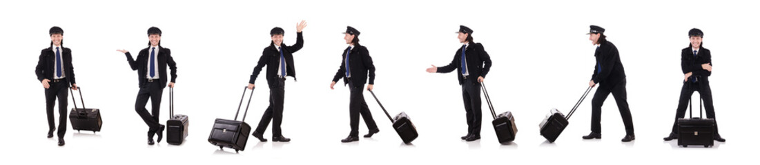 Funny pilot isolated on white © Elnur