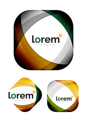 Set of geometric convergence vector icons