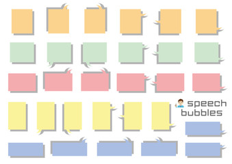 直角のふきだしセット(バラエティーバージョン)塗りプラス影