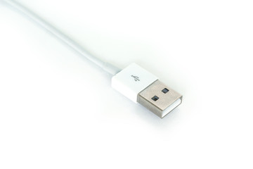 usb cable port charger on white background