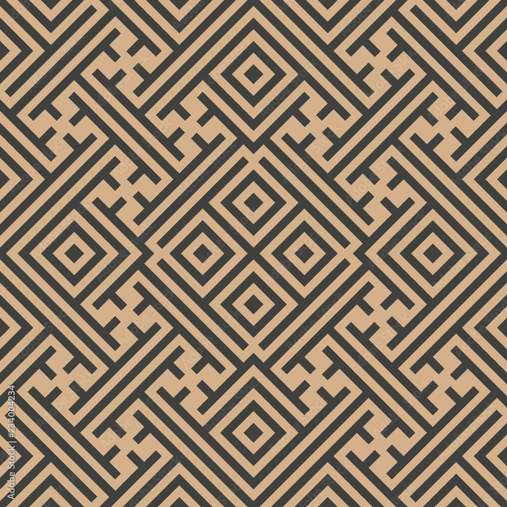 Wall mural vector damask seamless retro pattern background check square geometry cross lattice frame tracery li