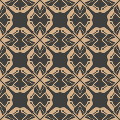 Vector damask seamless retro pattern background botanic garden plant frame vine flower cross