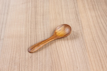 spoon wooden on wooden background.