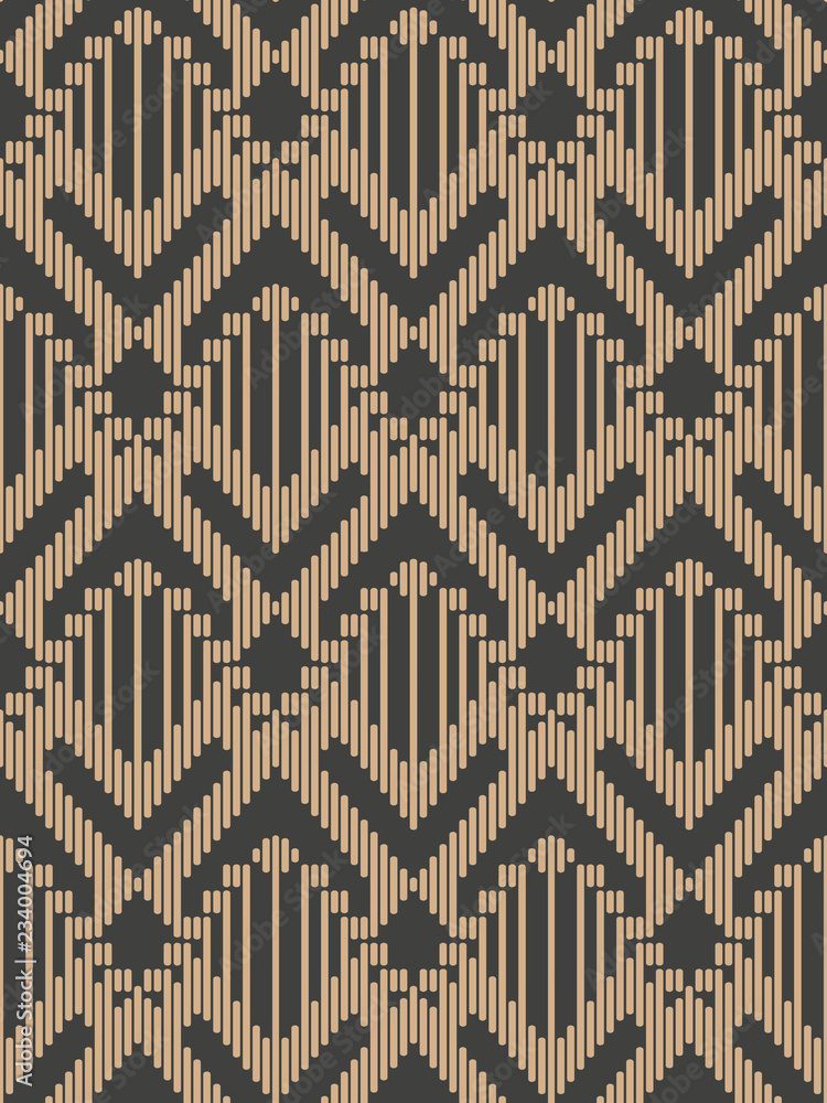 Wall mural vector damask seamless retro pattern background rhomb geometry check stitch cross frame line