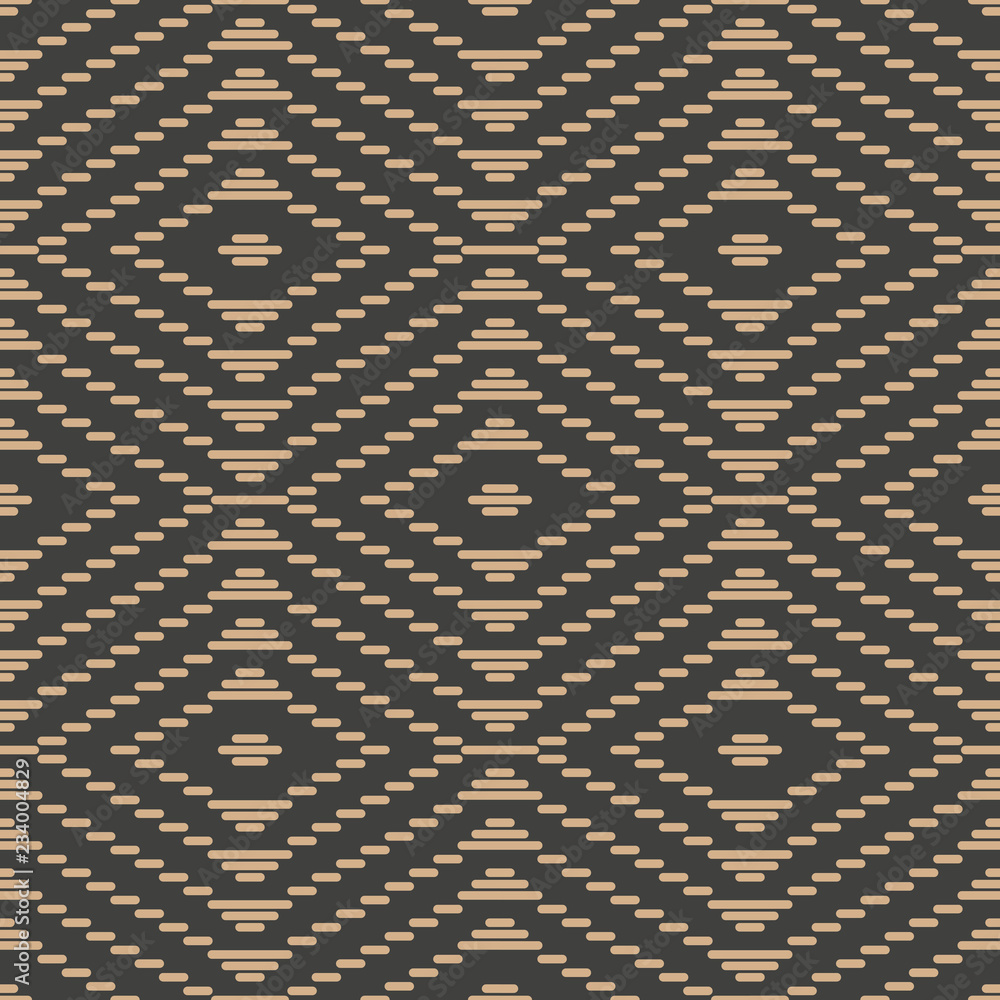 Wall mural vector damask seamless retro pattern background rhomb geometry check stitch cross frame line