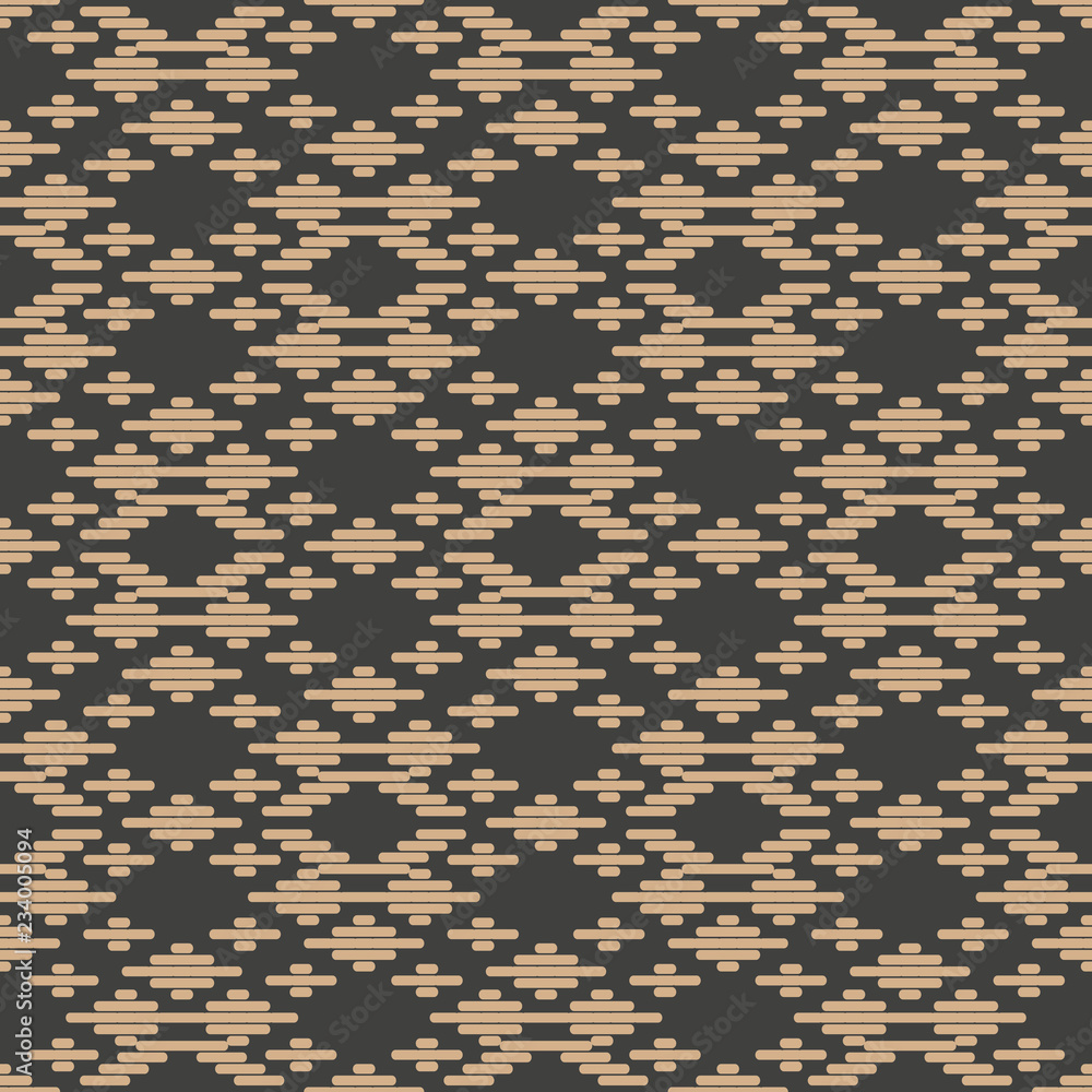 Wall mural vector damask seamless retro pattern background check stitch geometry triangle cross frame line