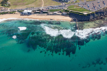 Bar Beach - Newcastle  NSW Australia. Aerial view of Bar Beach one of Newcastle's inner city beaches a few minutes from the CBD.