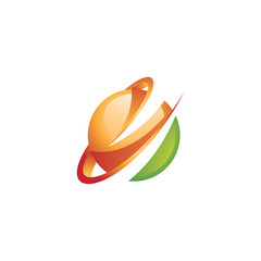 Abstract 3D logo, sphere vector icon