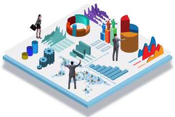 Obraz premium Businessman in business infographics concept