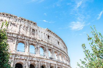 Fototapeta na wymiar Exterior view of the Colosseum in Rome
